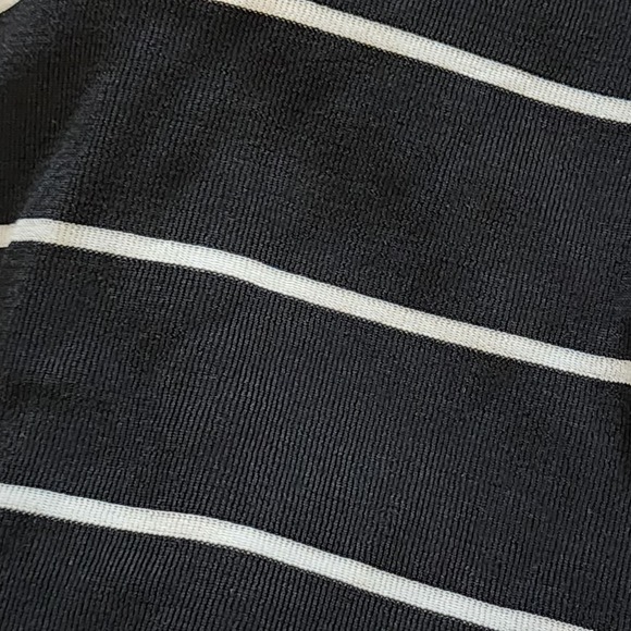 Chicos Travelers Pants Size 2 Womens Large Black White Striped Pull On Stretch - Picture 7 of 7